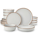 Axyaa Loire 32-Piece Grey Ceramic Dinnerware Set - Oven Safe Stoneware