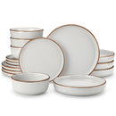 Axyaa Stoneware Dinnerware Set - 16/32 Piece Grey Ceramic Set