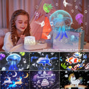 Axyaa Ocean Wave Projector Night Light: 10 Color Waves, 6 Films, 360 Rotation, Timer