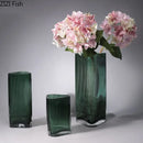 Axyaa Relief Stripe Glass Vase: Modern Minimalism Decor for Flowers, Desk, and Crafts