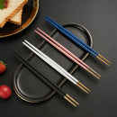Axyaa Stainless Steel Chinese Chopsticks Set Multi Non-Slip Tableware Wedding