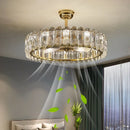 Axyaa Crystal Ceiling Fan Chandelier: Modern Bedroom Fan Light, Silent Design