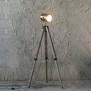 Axyaa Wooden Tripod Floor Lamp - Industrial Vintage Style for Home, Study, Bar, Hotel