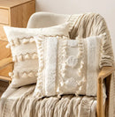 Axyaa Tufted Tassels Cushion Cover for Home Decor Square 45x45cm