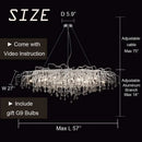 Axyaa Silver Crystal Chandelier: Elegant Rectangular Ceiling Fixture for Living Room & Restaurant.