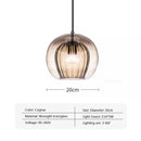 Axyaa Glass Ball Pendant Lamp for Restaurant, Bar, Bedroom - LED Hanging Light