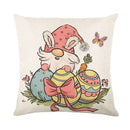 Easter Bunny Eggs Pillowcase 45x45cm Linen Pillow Covers, Axyaa Home Decor Brand