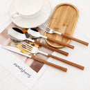 Axyaa Rosewood Handle Cutlery Set Stainless Steel Flatware