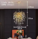 Axyaa Crystal Water Drop Branch Pendant Light Luxury Lamps for Living & Dining Room