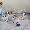 Axya 350ml Double Wall Glass Cup with Artificial Flower Filler.
