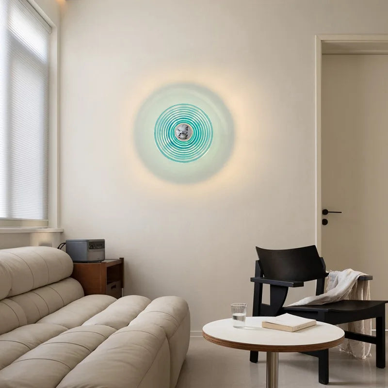 Axyaa Clear Blue Orange Glass Wall Sconce for Living Room