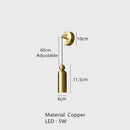 Axyaa Glass Pendant Lights Gold Copper LED Wall & Dining Room Lighting Fixtures