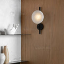 Axyaa Nordic Glass Wall Light 20cm Gold Black Metal Sconce