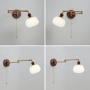 Axyaa White Pumpkin LED Wall Light - Swing Arm Nordic Modern Wandlamp