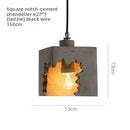 Axyaa Nordic Adjustable Height Iron Cement Chandeliers Pendant Lights for Home Office