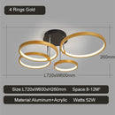 Axyaa Black/Gold Modern LED Chandelier - Dimmable Ceiling Lights for Home Décor
