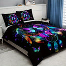 Axyaa Dreamcatcher Butterfly Print Duvet Set - Soft Polyester Bedding, All Seasons