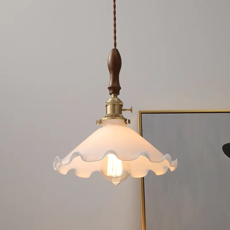 Axyaa White Glass LED Pendant Lamps Dining Living Room Nordic Hanging Light Fixtures
