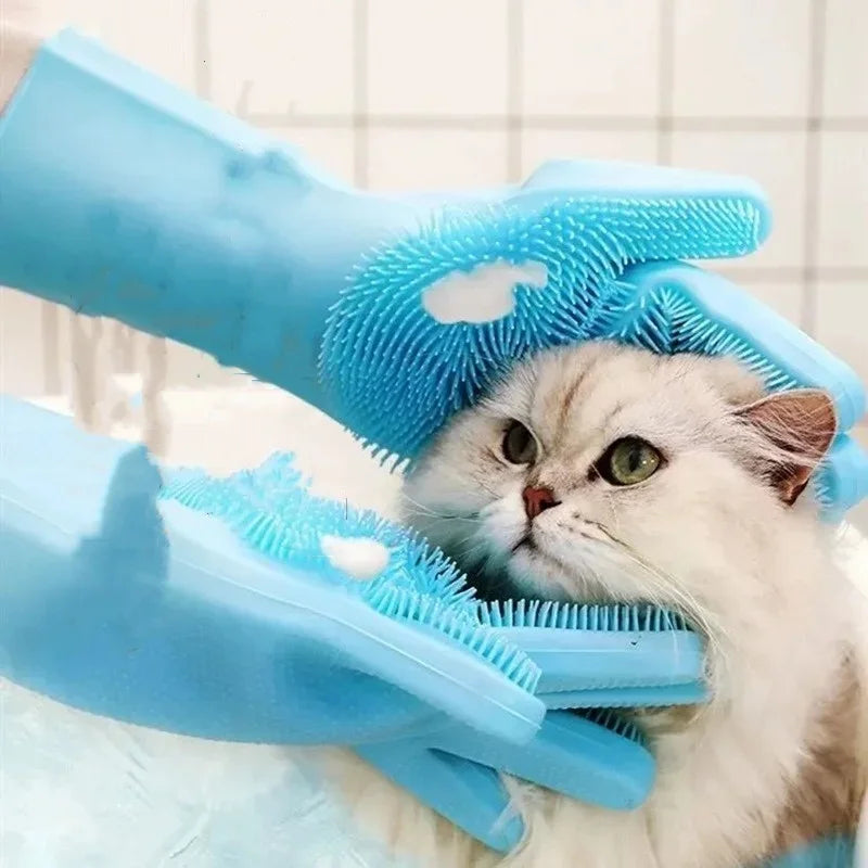 Axyaa Silicone Pet Hair Removal Massage Gloves