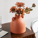 Axyaa Big Belly Vase | Double Eared Ceramic Decoration