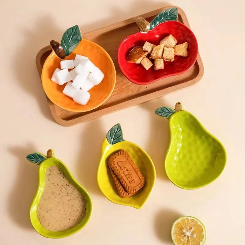 Axya Ceramic Fruit-Shape Sauce Dish Set for Seasoning and Dipping