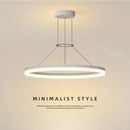 Axyaa Modern Black White Rings LED Pendant Chandelier for Living Room Bedroom Dining Kitchen