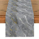 Pink Champagne Gold Textured Table Runner by Axyaa: Elegant Grey Marble Design for Stylish Tables