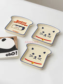 Axyaa Cat Toast Bread Plate Cake Bone Household Rice Supplementary Food Plate
