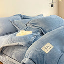 Axyaa Velvet Duvet Set: Warm Plush Comforter, Thick Blanket, Home Bedding, Winter