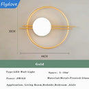 Axyaa Gold LED Round Wall Light for Living Room, Bedroom, Staircase