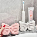 Charming Bowknot Ceramic Toothbrush Holder by Axyaa - Bathroom Storage Rack