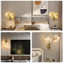 Axyaa Modern Flower LED Wall Sconce with Crystal Ball and Petal Design