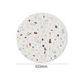 Axyaa Terrazzo Coasters Set - Modern Ceramic Stone Drink Mats for Coffee Table
