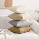 Axyaa Corduroy Striped Pillow Covers Army Green 18x18 - Super Soft Boho Decor for Couch