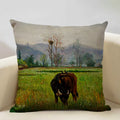 Axyaa Ocean Landscape Flower Sofa Cushion Cover Linen Pillowcase Home Decor