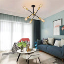 Axyaa Modern LED Ceiling Chandeliers Industrial Black Gold for Living Dining Room