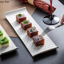 Axyaa Mosaic Texture Ceramic Sushi Dessert Sashimi Plates - Set of 4