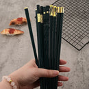 Axyaa Green Alloy Chopsticks 10 Pairs for Sushi Noodles & Chinese Korean Cuisine