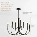 Axyaa Iron Black Pendant Light LED Chandelier Luxury Ceiling Lamp Luxe Bedroom Decor