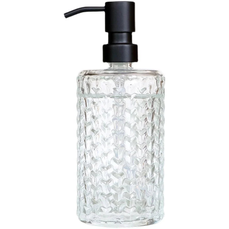 Axya Glass Lotion Pump Bottle Clear Stainless Steel Soap Dispenser