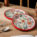 Axyaa Ceramic Vegetable Plate - Butterfly Love Flower Ins Style Anti-Scalding Dish