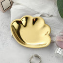 Axyaa Seashell Stainless Steel Tray Jewelry Organizer - Small Decorative Metal Plate