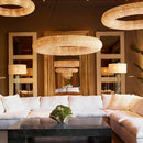 Axyaa Chrome LED Crystal Donut Chandelier for Home Indoor Lighting