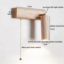 Axyaa Yellow Travertine LED Wall Sconce - Up Down Rotate Wooden Bedside Lamp