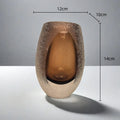 Axyaa Frosted Glass Vase: Elegant Floral Arrangement Home Decor & Hydroponics Accessory