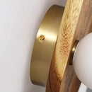 Wooden Wall Mounted Lamp with Glass Lampshade - Axyaa Vintage LED Light Fixture