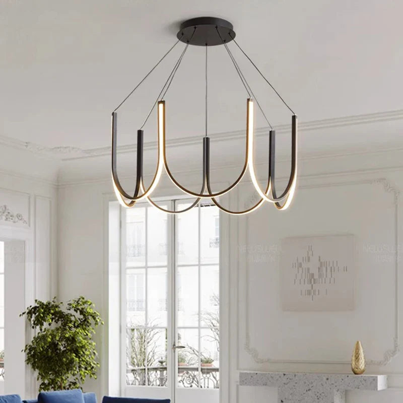 Axyaa LED Chandeliers: Modern Pendant Lights for Living and Dining Room