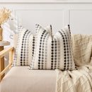 Axyaa Polka Dots Jacquard Pillow Cover in Yellow Blue Grey, 18x18" 20x20"