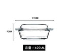 Axyaa 1400ml Glass Bowl with Lid - Heat-Resistant Microwave Soup & Salad Plate