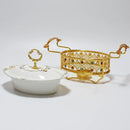Axya Alcohol Furnace Wok Set with Oval Ceramic Buffet Table